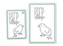 Stickdatei - Postkarte ITH Ostern "Piep Piep" Küken